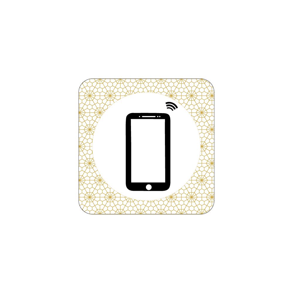 Signaletique Biz - Plaque de Porte - PVC 1.5mm - Smartphone Autorisé- Dimensions 125x125 mm - Honey - Double Face Autocollant au Dos - Protection Anti UV - Extincteur & signalétique