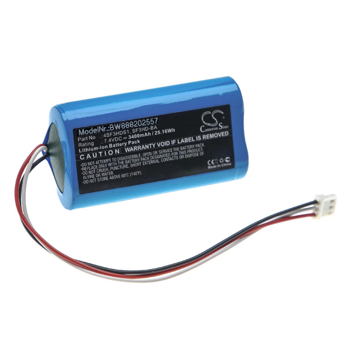 Vhbw - vhbw Batterie compatible avec Alpsat Satfinder Spare Part 3HD outil de mesure (3400mAh, 7,4V, Li-ion) - Piles rechargeables