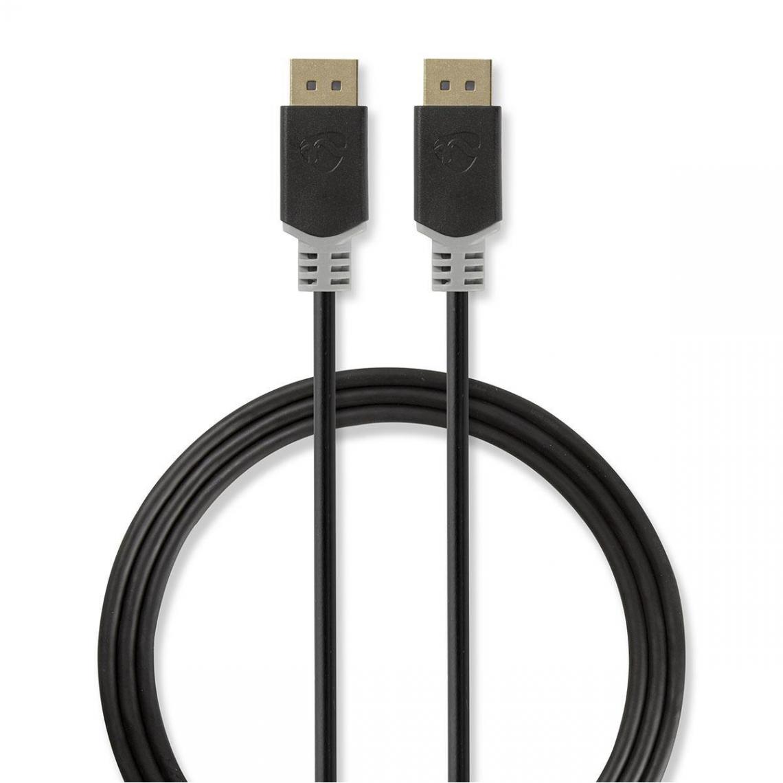 Nedis - Câble DisplayPort 1.4 DisplayPort Mâle vers DisplayPort Mâle 2,00 m Anthracite - Adaptateurs
