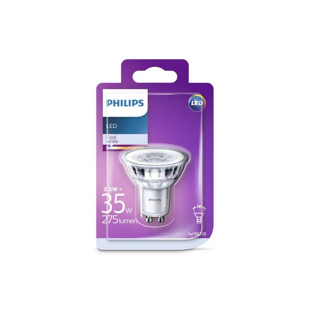 Philips - Ampoule LED GU10 3,5W/35W - 275lm - 4000K - Blanc froid - Ampoules LED