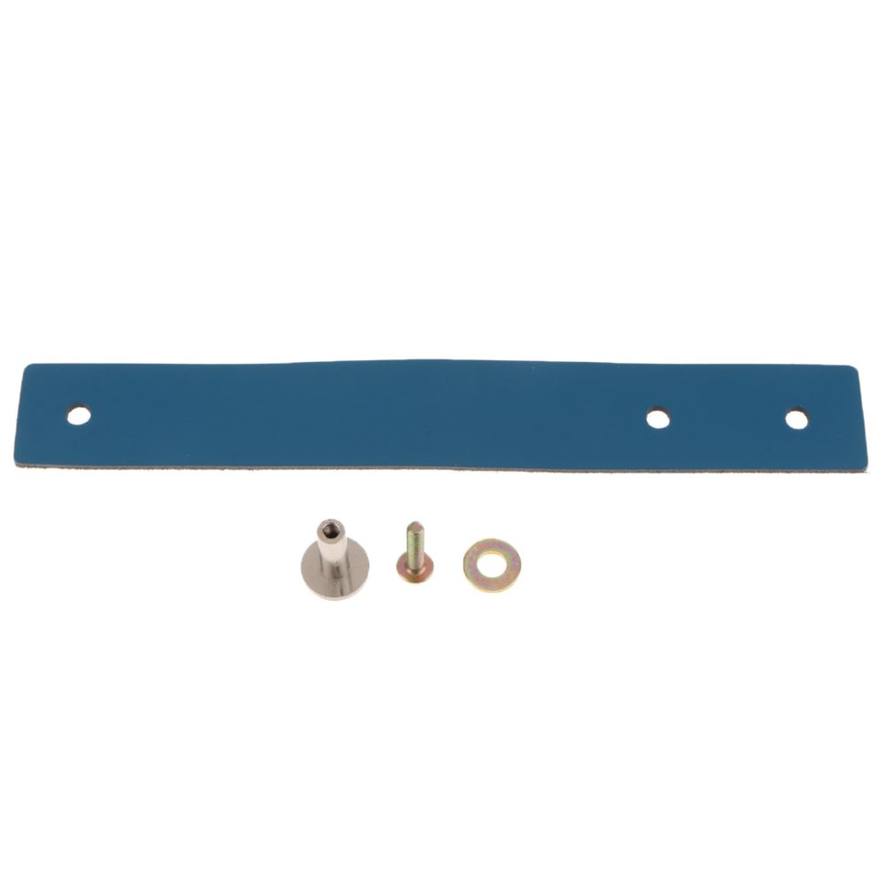 marque generique - 1set Handmade Leather Valise Handle Drawer Cabinet Pull Handle Blue - Visserie