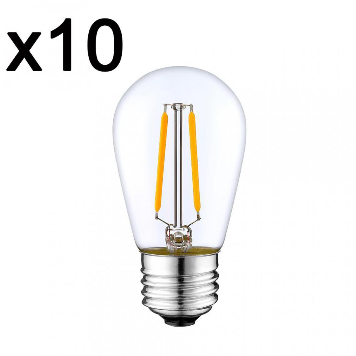In The Loop - Lot de 10 ampoules filaments LED XENA Transparent Verre E27 2W - Ampoules LED