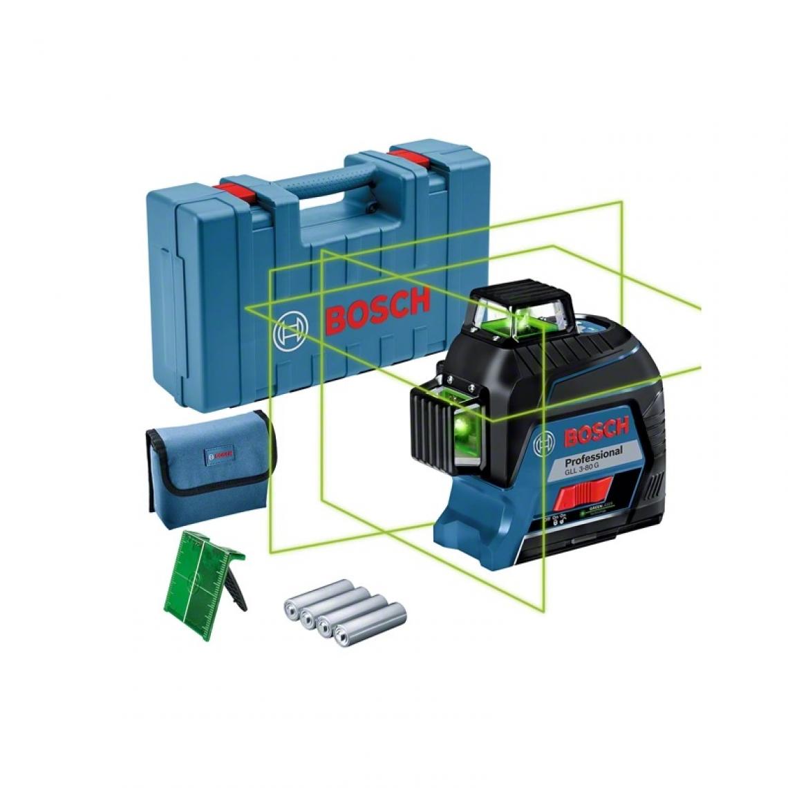 Bosch - Bosch - Laser lignes vert 360° jusqu'à 30 m - GLL 3-80 G - Niveaux lasers