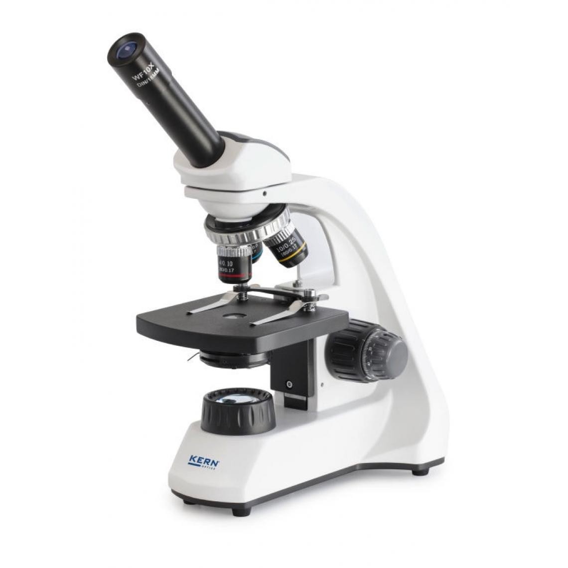Kern sohn - Kern - Microscope scolaire à lumière transmise OBT-1 monoculaire 4x à 100x revolver 4 objectifs + platine mécanique - OBT 105 - Appareils de mesure