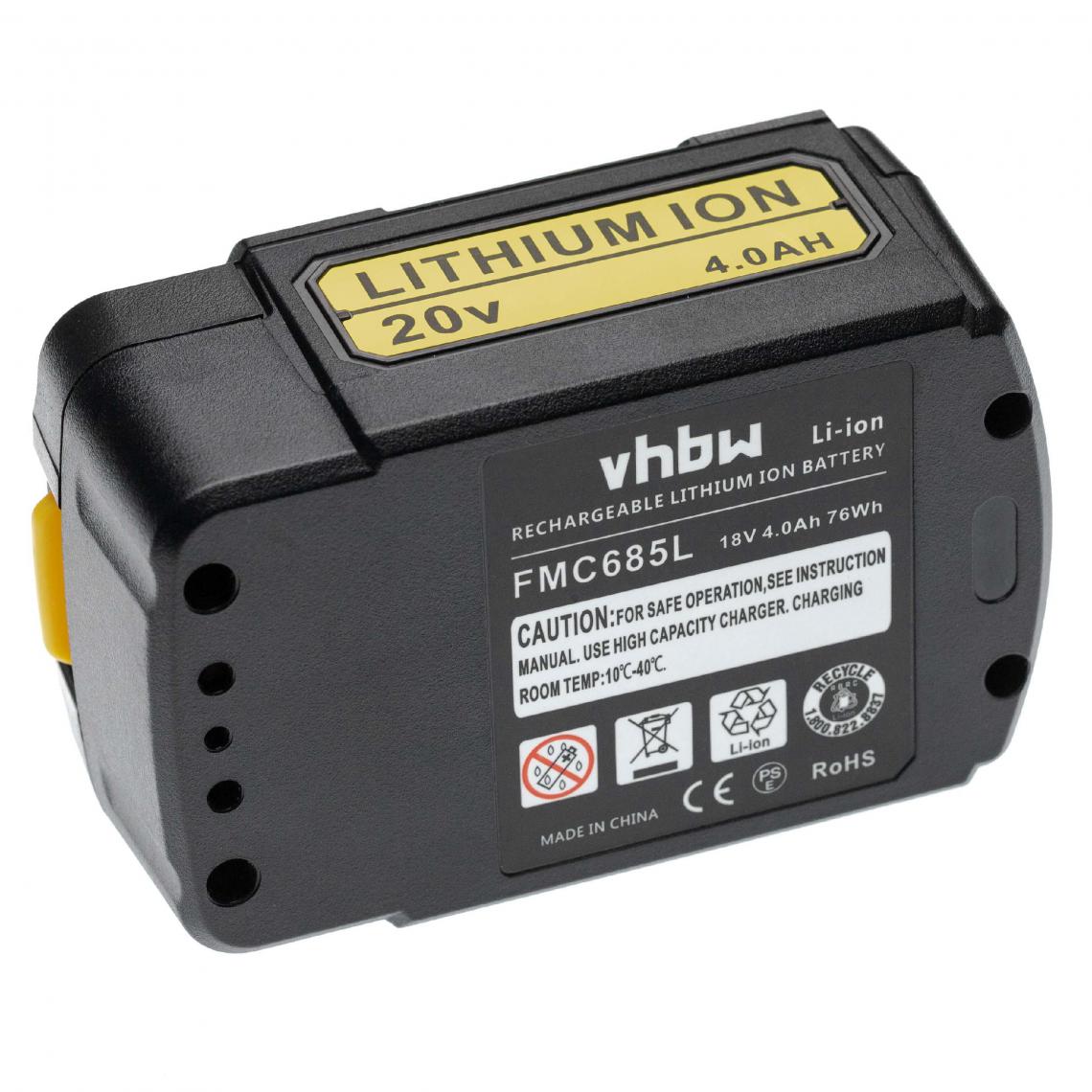 Vhbw - vhbw Batterie compatible avec Stanley FatMax FMC710D2-XE, FMC761B-XE, FMC770B, FMC770B-XE outil électrique (4000mAh Li-ion 18V) - Clouterie