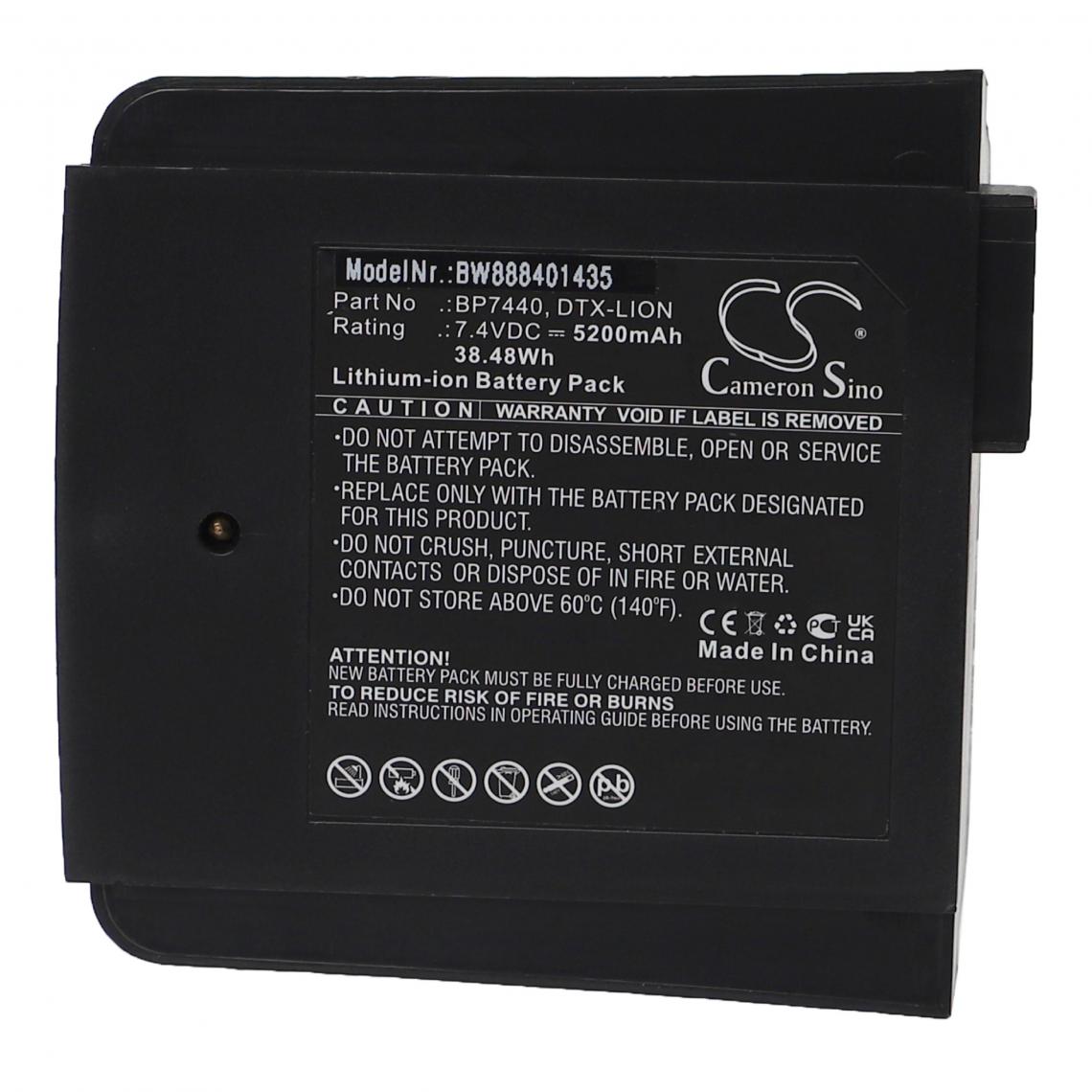 Vhbw - vhbw Batterie compatible avec Fluke DTX-1200-M, DTX-1200-MS, DTX-1800-M, DTX-1800-MS outil de mesure (5200mAh, 7,4V, Li-ion) - Piles rechargeables