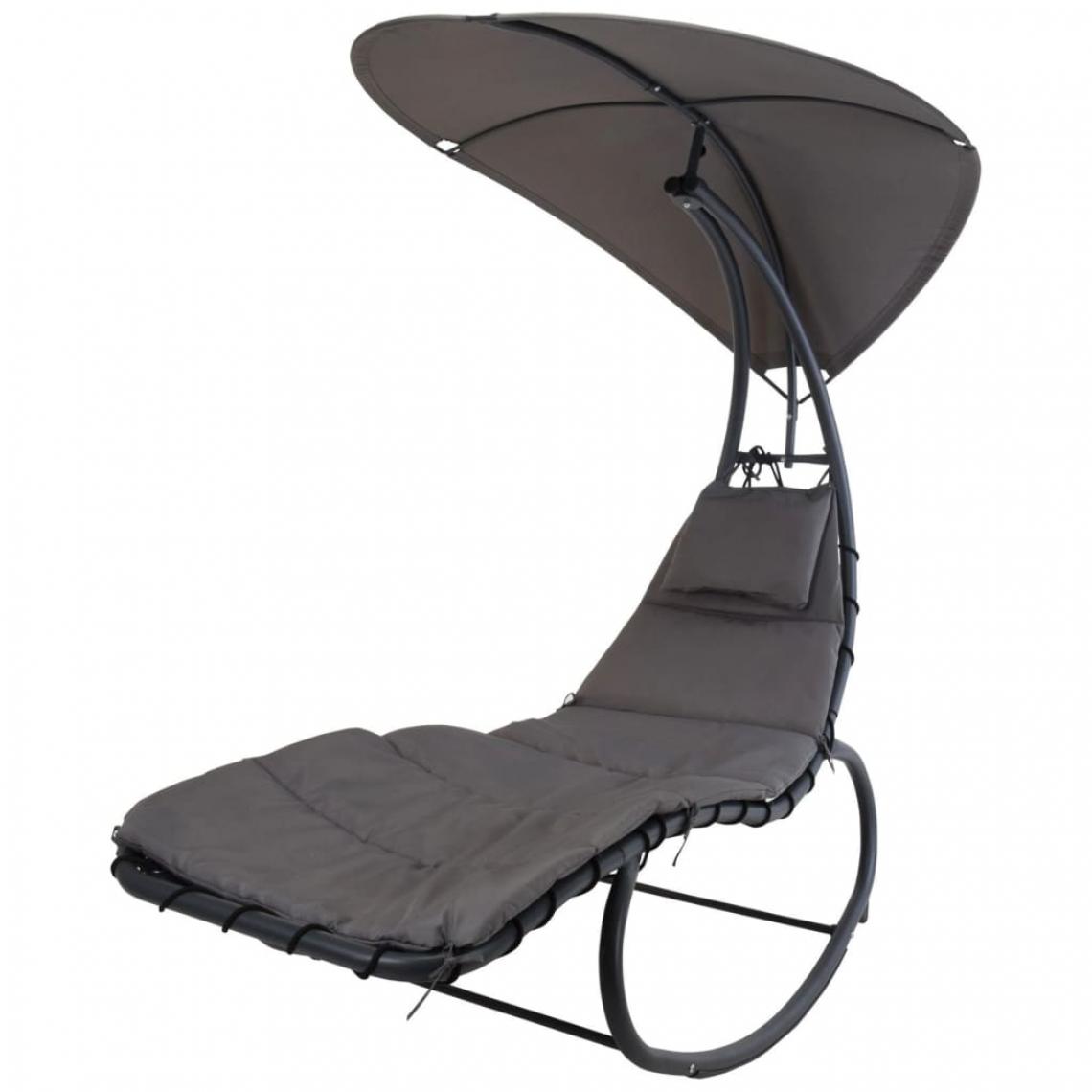 Progarden - ProGarden Chaise longue à bascule Gris - Transats, chaises longues