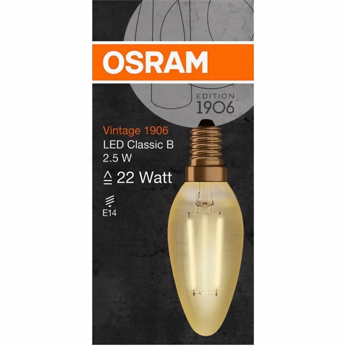 Osram - OSRAM Edition 1906 Flamme LED clair filament OR 2,5W=22 E14 chaud - Ampoules LED