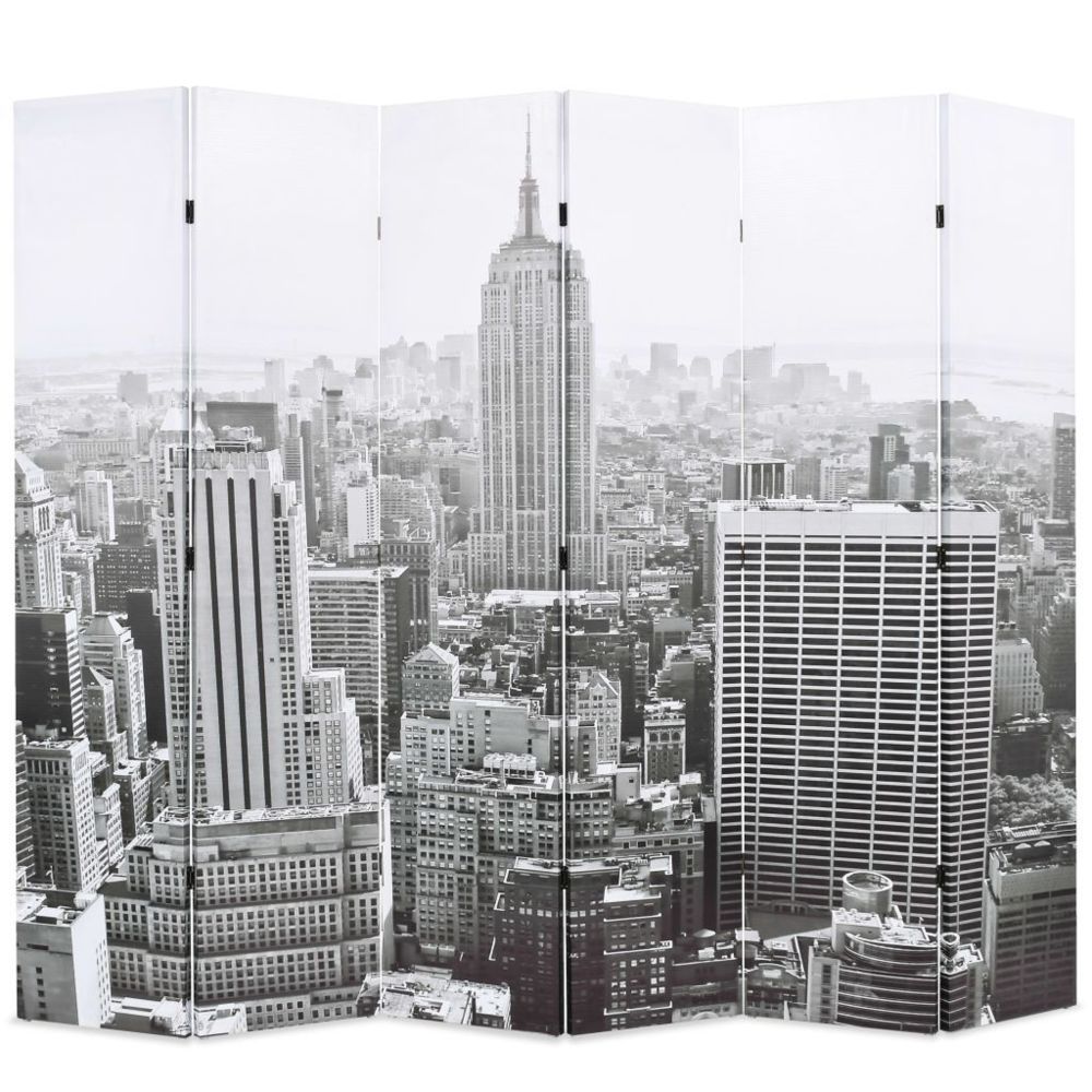 Vidaxl - Cloison de séparation pliable 228x180 cm New York Noir et blanc - Séparateurs de pièces - Meubles | Multicolore | Multicolore - Cloisons