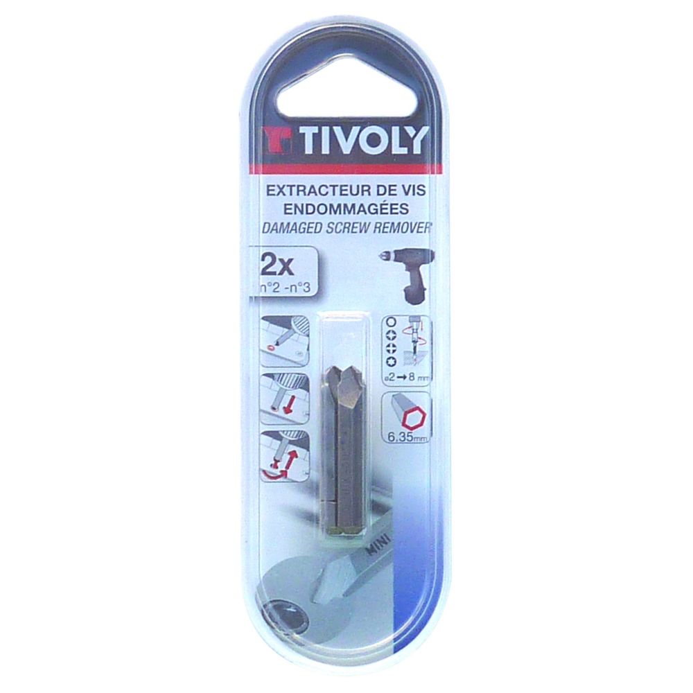 Tivoly - TIVOLY - 2 extracteurs de vis endommagées - Accessoires vissage, perçage