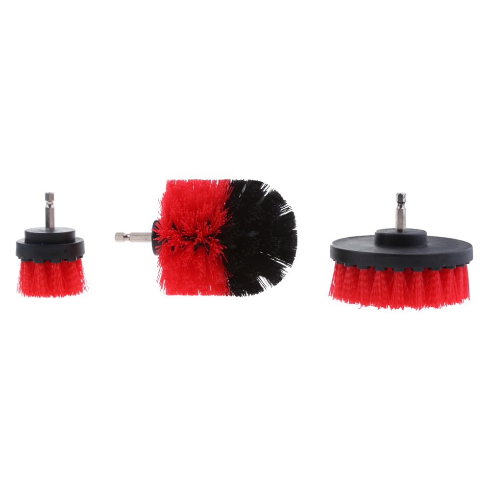 marque generique - 3pcs tuile coulis nettoyage perceuse brosse gommage brosse accessoire de fixation kit rouge - Outils de décoffrage
