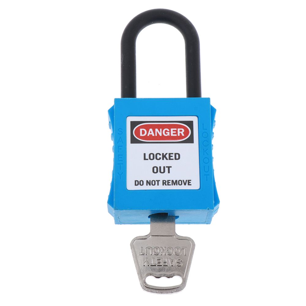 marque generique - Cadenas de consignation de sécurité à clé avec clé identique, nylon 38mm, Manille Bleu_2 - Bloque-porte