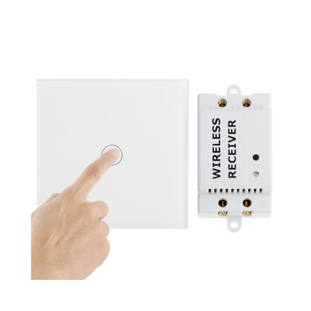 Wewoo - Interrupteur électrique blanc Commutateur tactile à télécommande sans fil 1 voie, spectre: 433,92 MHz, distance de contrôle à distance: 30 m - Interrupteurs et prises en saillie