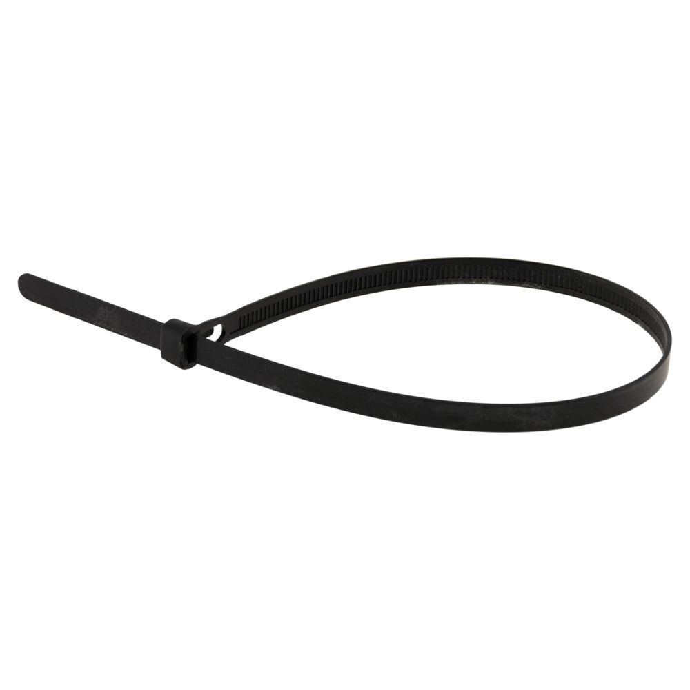 Zenitech - Lot de 50 colliers réutilisables 7,6x 250mm noirs - Accessoires de câblage