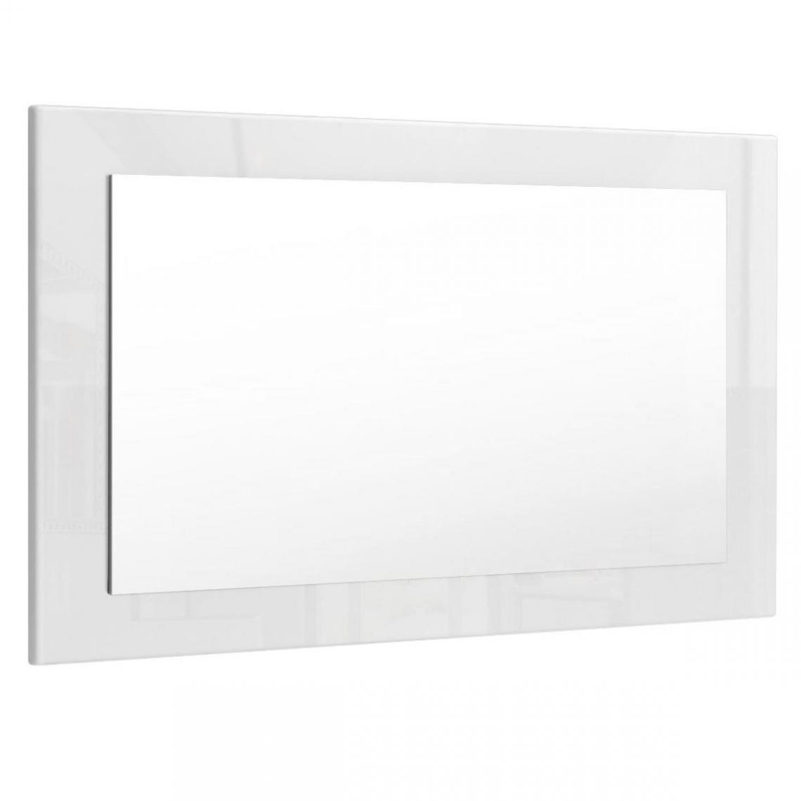 Mpc - Miroir blanc brillant (HxLxP): 45 x 89 x 2 - Miroir de salle de bain
