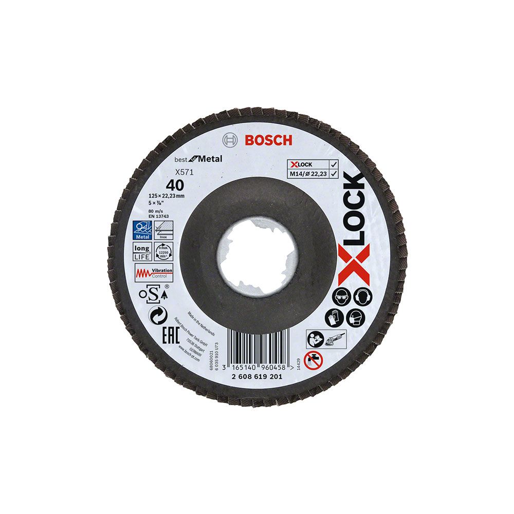 Bosch - BOSCH Disque à lamelles déportés X-LOCK X571 125mm - Best for Metal (125 mm - grain 120) - Accessoires meulage