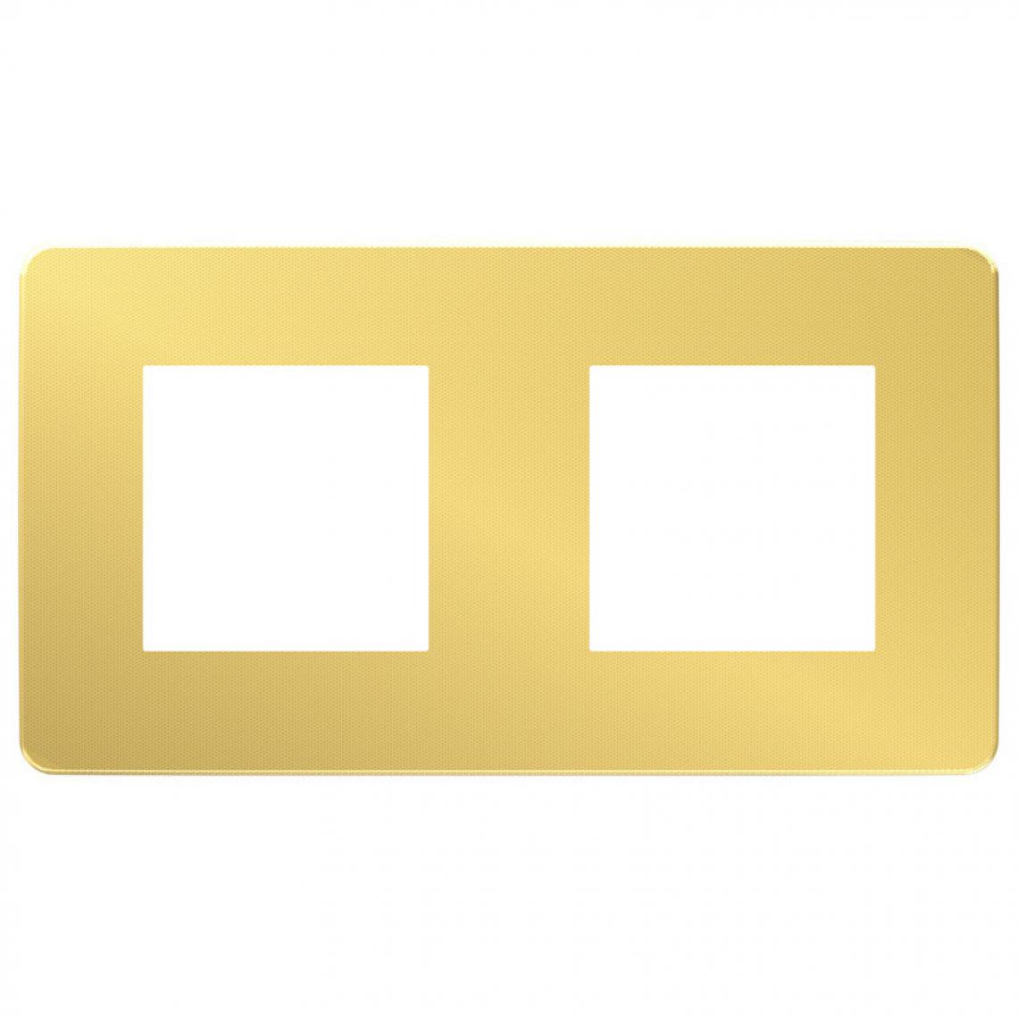 Schneider - Plaque de finition 2 postes doré Unica - Interrupteurs et prises en saillie
