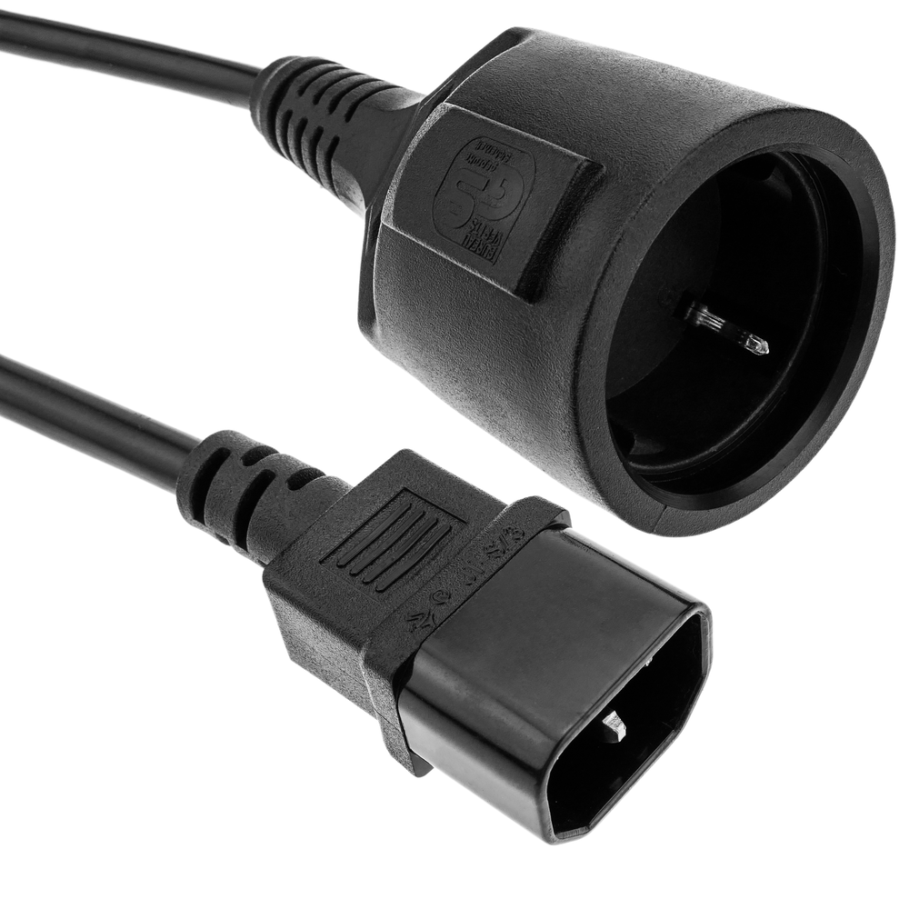Bematik - Câble alimentation électrique IEC-60320 C14 vers schuko femelle 1.8m - Fils et câbles électriques