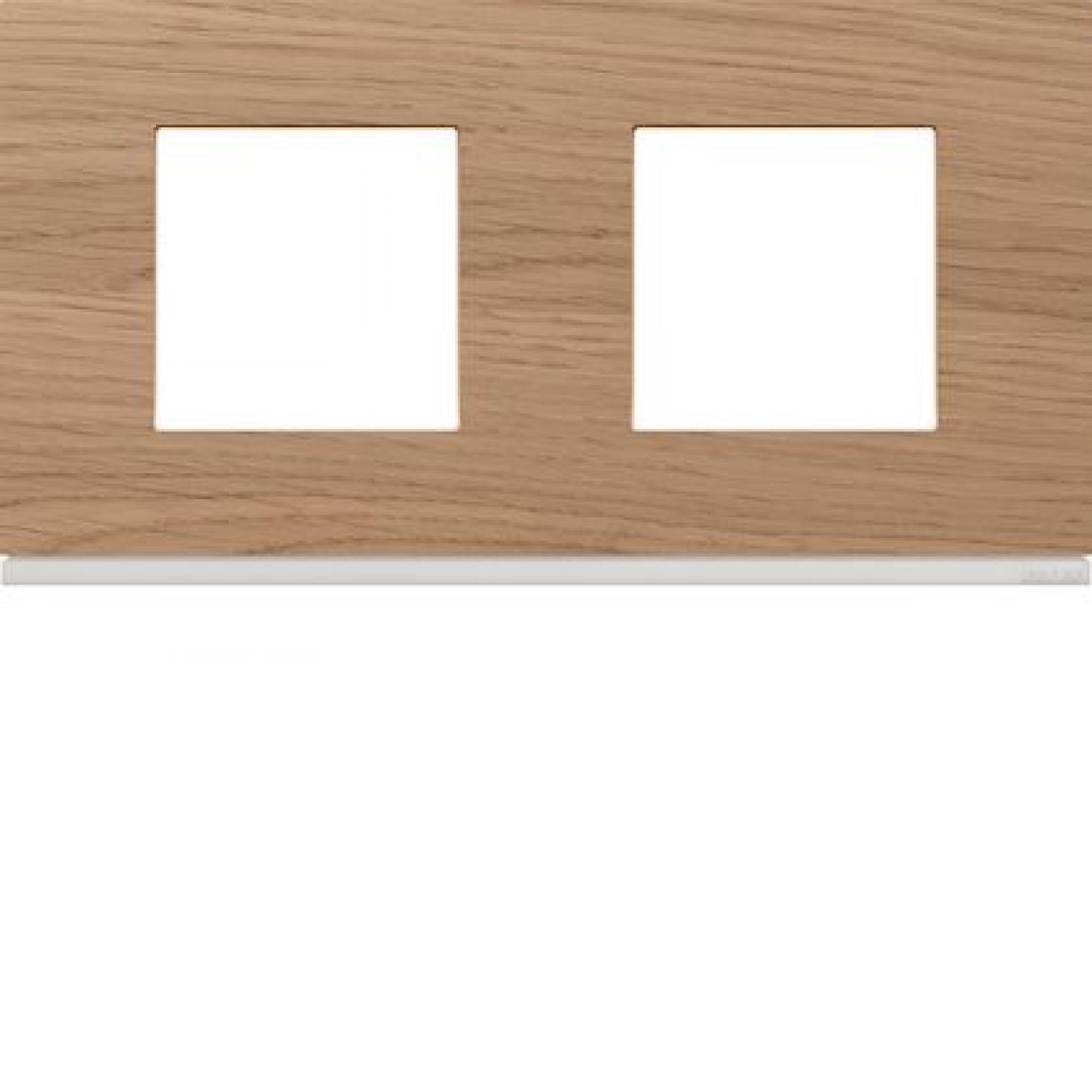 Hager - plaque - 2 postes - horizontale - 71 mm - oak wood - hager gallery wxp4712 - Interrupteurs et prises en saillie