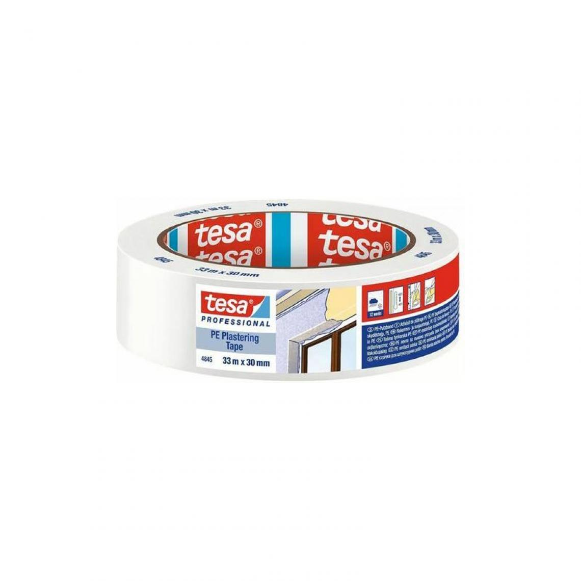 Tesa - tesa Ruban de protection 4845, lisse, 30 mm x 33 m, blanc () - Outils et accessoires du peintre
