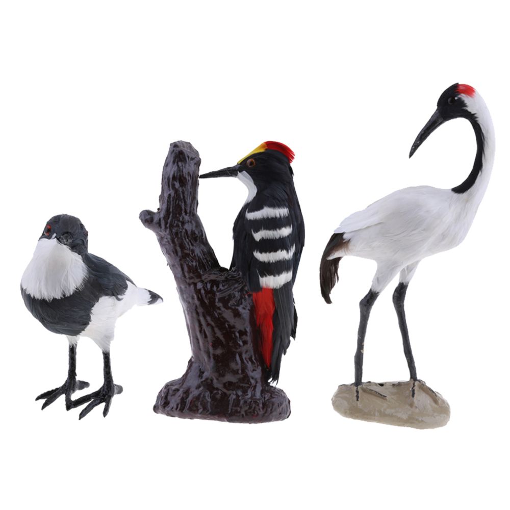marque generique - 3 Pcs Vivid Shrike Pecker Oiseau Sculpture Jardin Pelouse Étang Maison Décor Extérieur - Petite déco d'exterieur