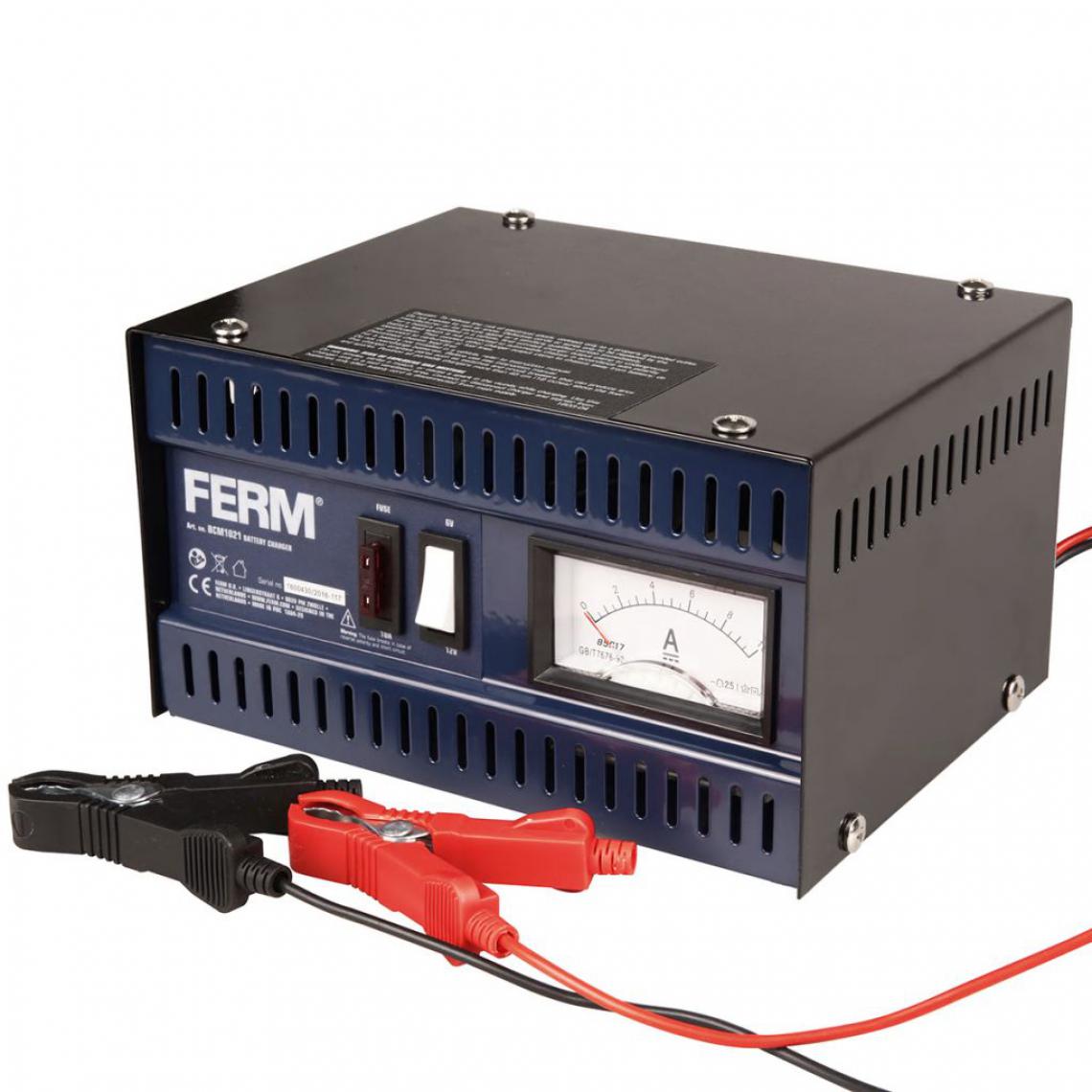 Ferm - FERM Chargeur de batterie en métal BCM1021 - Chargeurs de piles