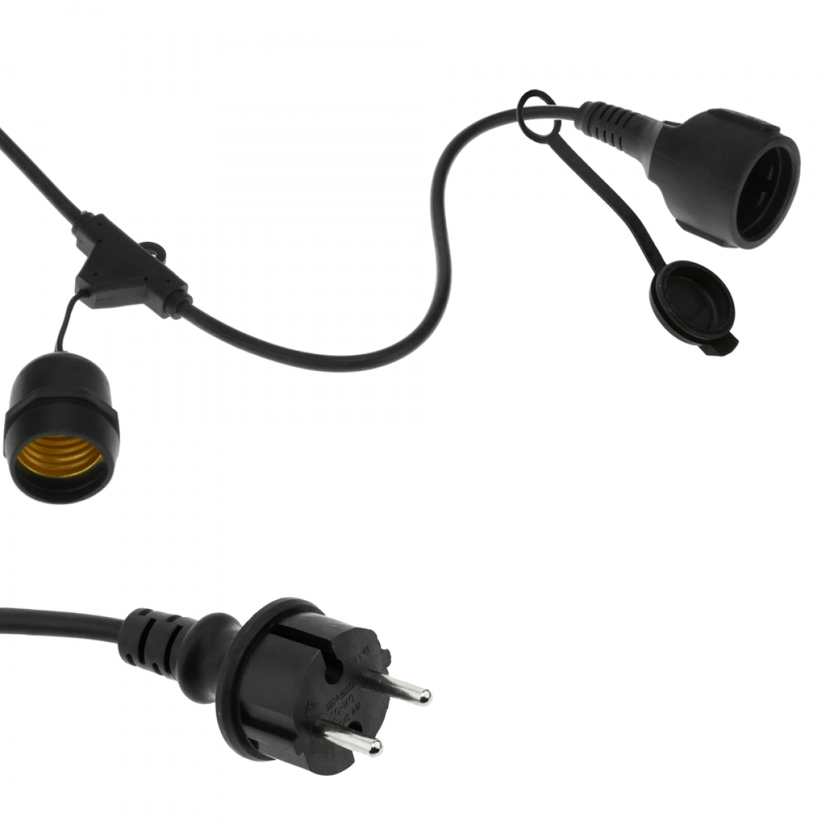 Primematik - Guirlande 10 ampoules pour extérieur avec E27 calotte IP44 cordon d'alimentation 10m extensible - Ampoules LED