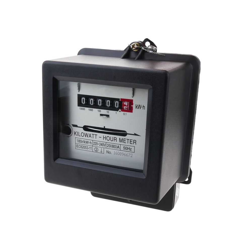 Bematik - Compteur d'énergie électricité monophasé wattmetere 20A 230V 50Hz max 80A de plastique noir - Boîtes d'encastrement