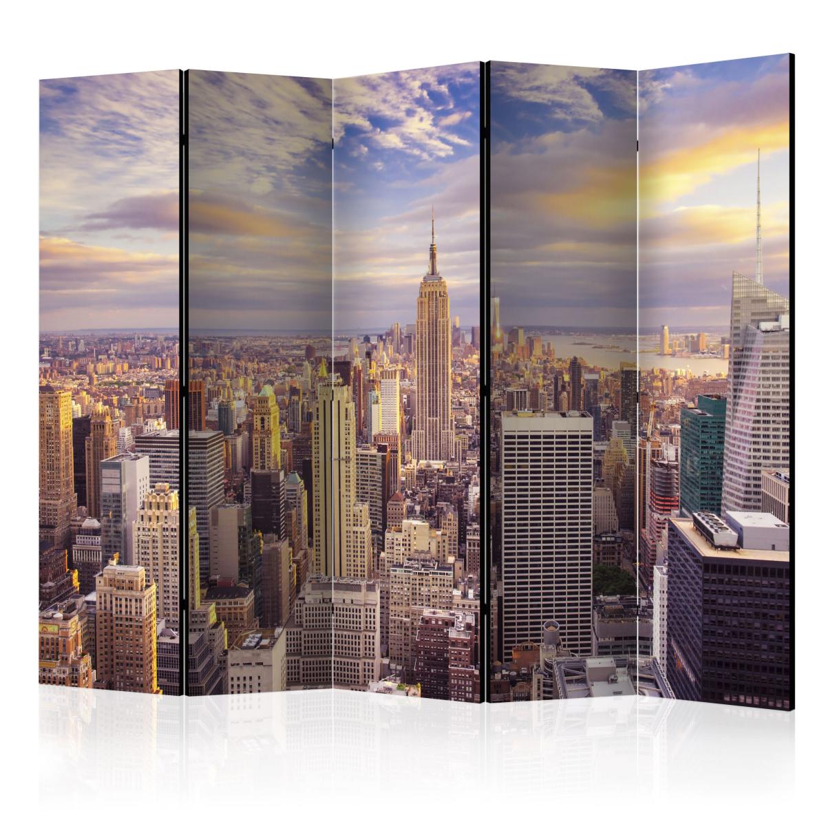 Bimago - Paravent 5 volets - New York Morning II [Room Dividers] - Décoration, image, art | 225x172 cm | XL - Grand Format | - Cloisons