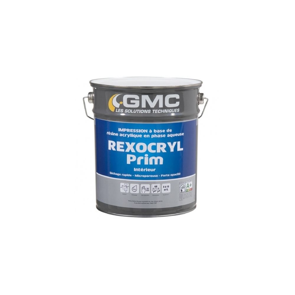 Gmc - REXOCRYL BLANC PRIM 4L -Sous- Couche à base de résine acrylique en phase aqueuse-GMC - Peinture intérieure