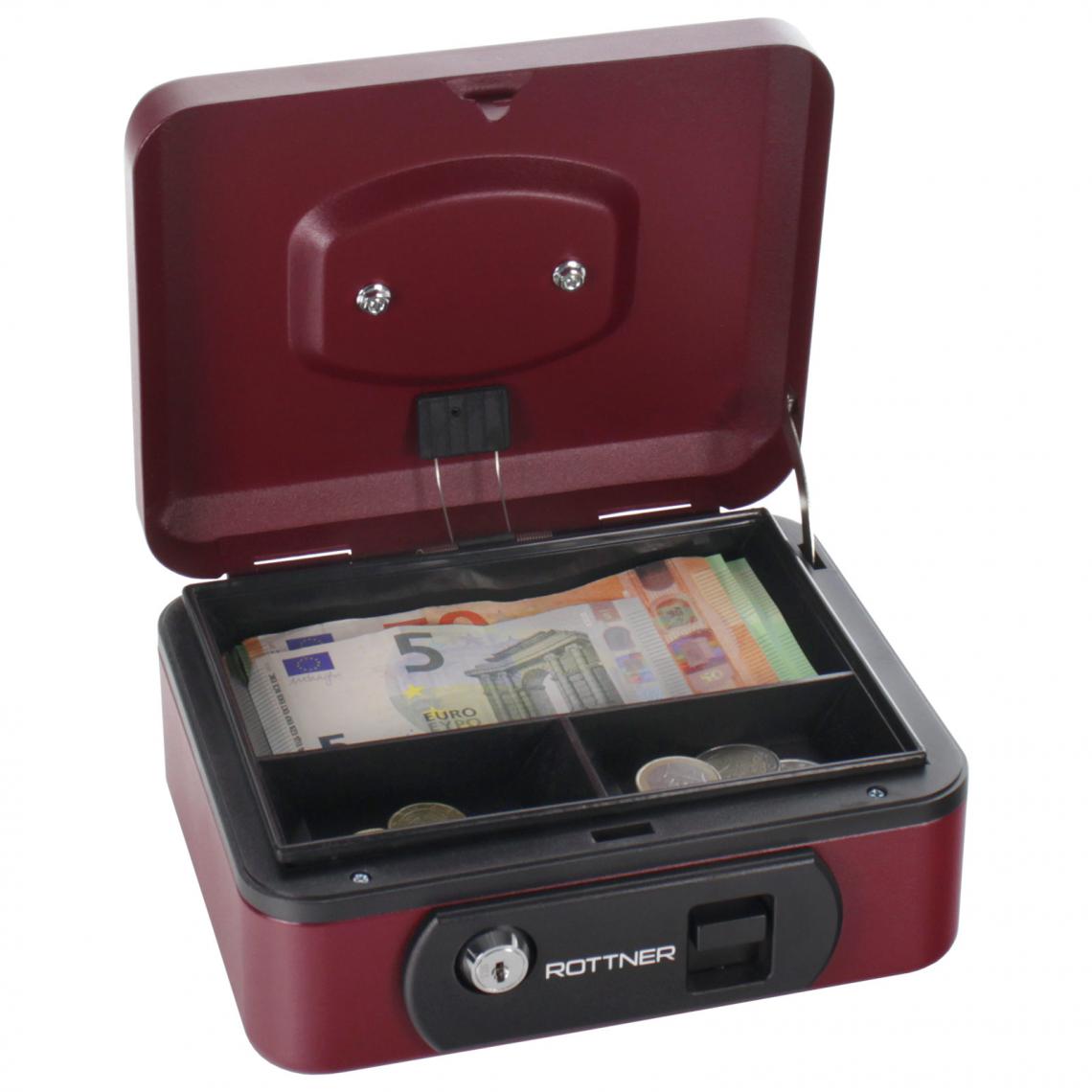 Rottner - Rottner Pro Box One Caisse à monnaie rouge baie avec fermeture à clé - Coffre fort