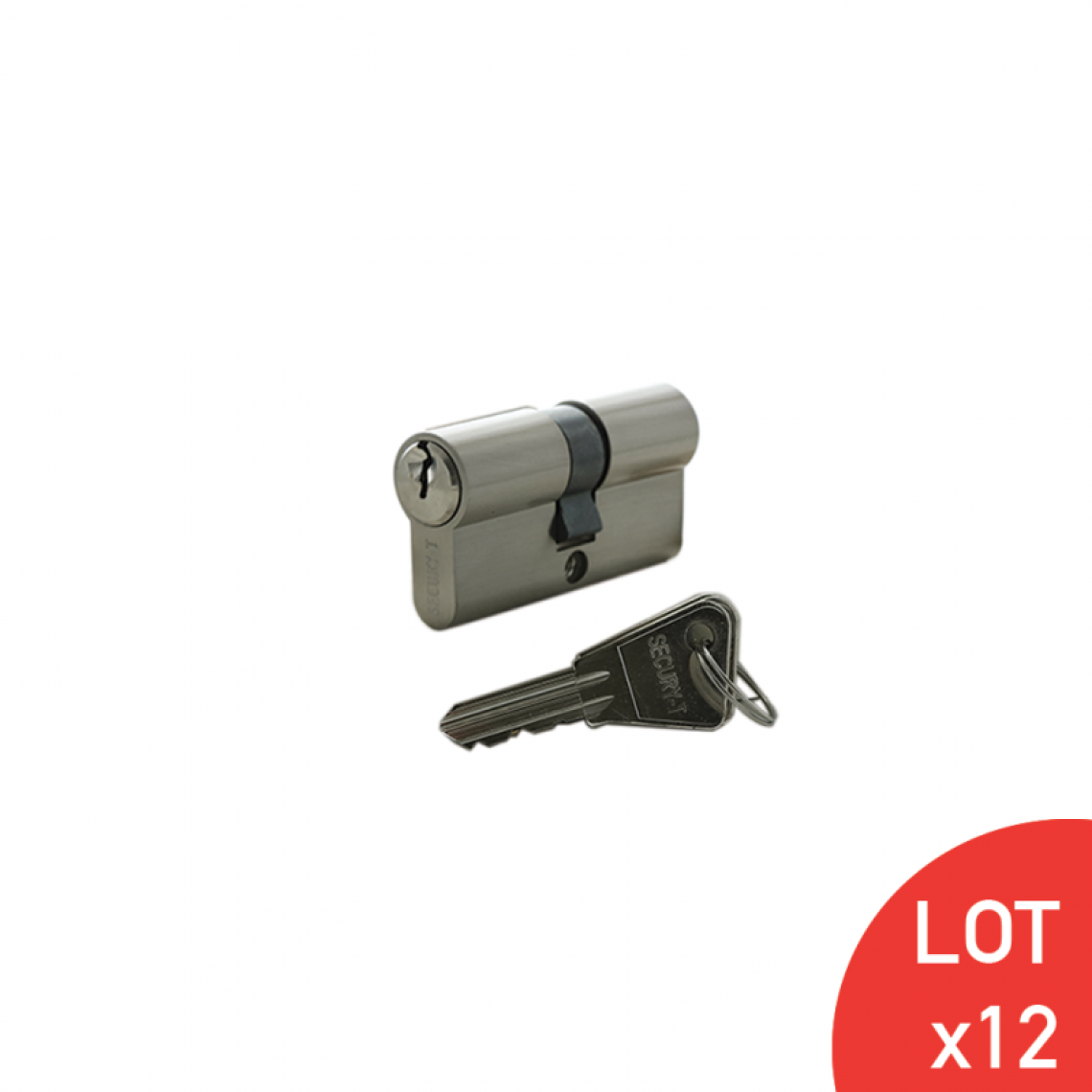 Secury-T - Cylindre de 50 mm (25x25) s'entrouvrant laiton chromé LOT DE 12 - Cylindre de porte