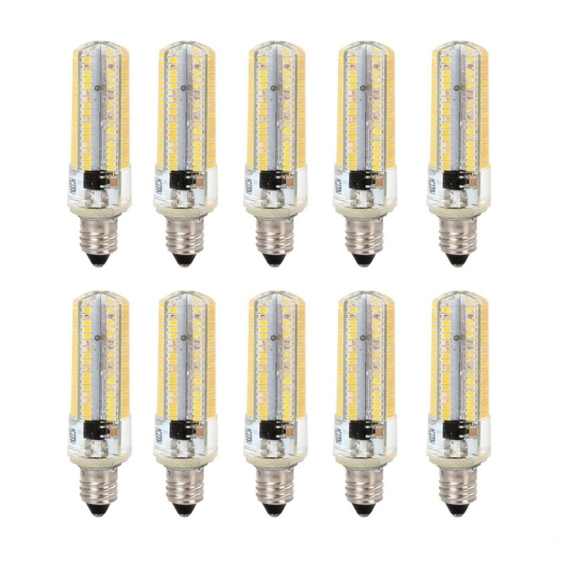 Wewoo - 10 PCS E11 7W 152 LED 3014 SMD 600-700 LM Ampoules de maïs en silicone à intensité variableblanc chaudCA 110V - Ampoules LED