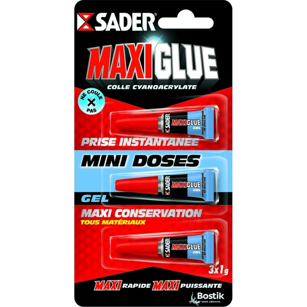 Sader - Lot de 3 gels SADER maxiglue - Colles et pistolets à colle