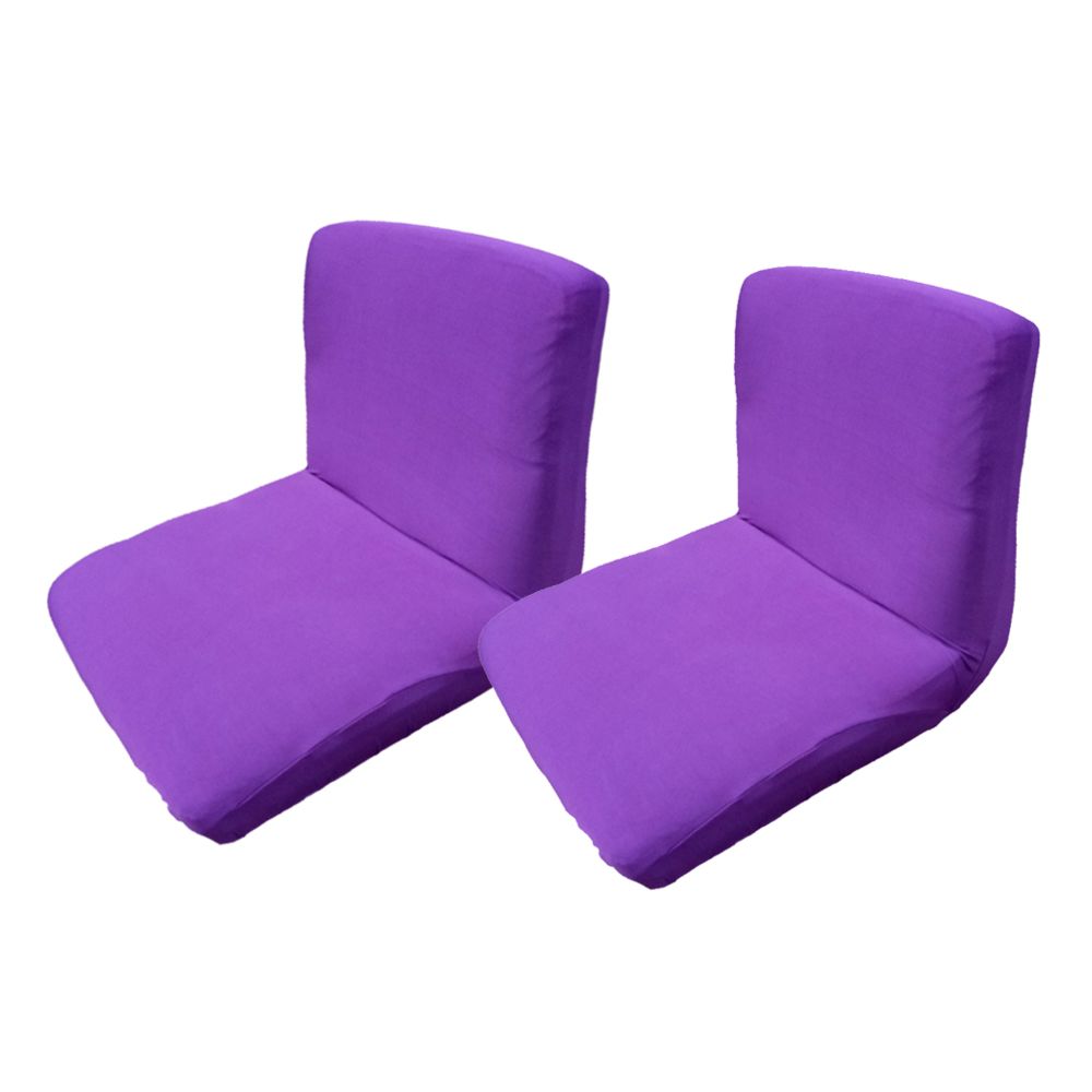 marque generique - 2xpurple stretch spandex bas dos court chaise couverture tabouret de bar - Tiroir coulissant