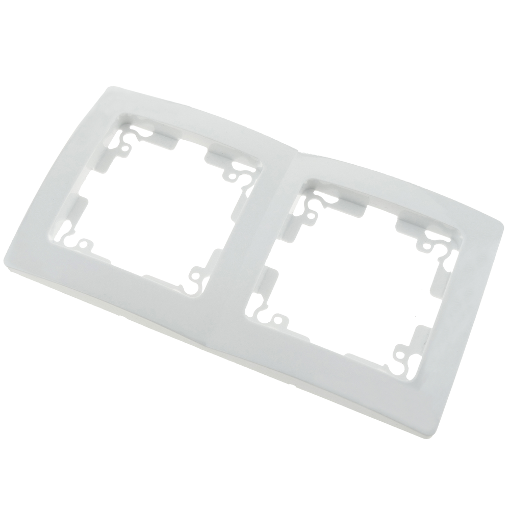 Bematik - Plaque de finition double pour 2 mécanisme encastrable 150x80mm série Lille blanc - Interrupteurs et prises en saillie