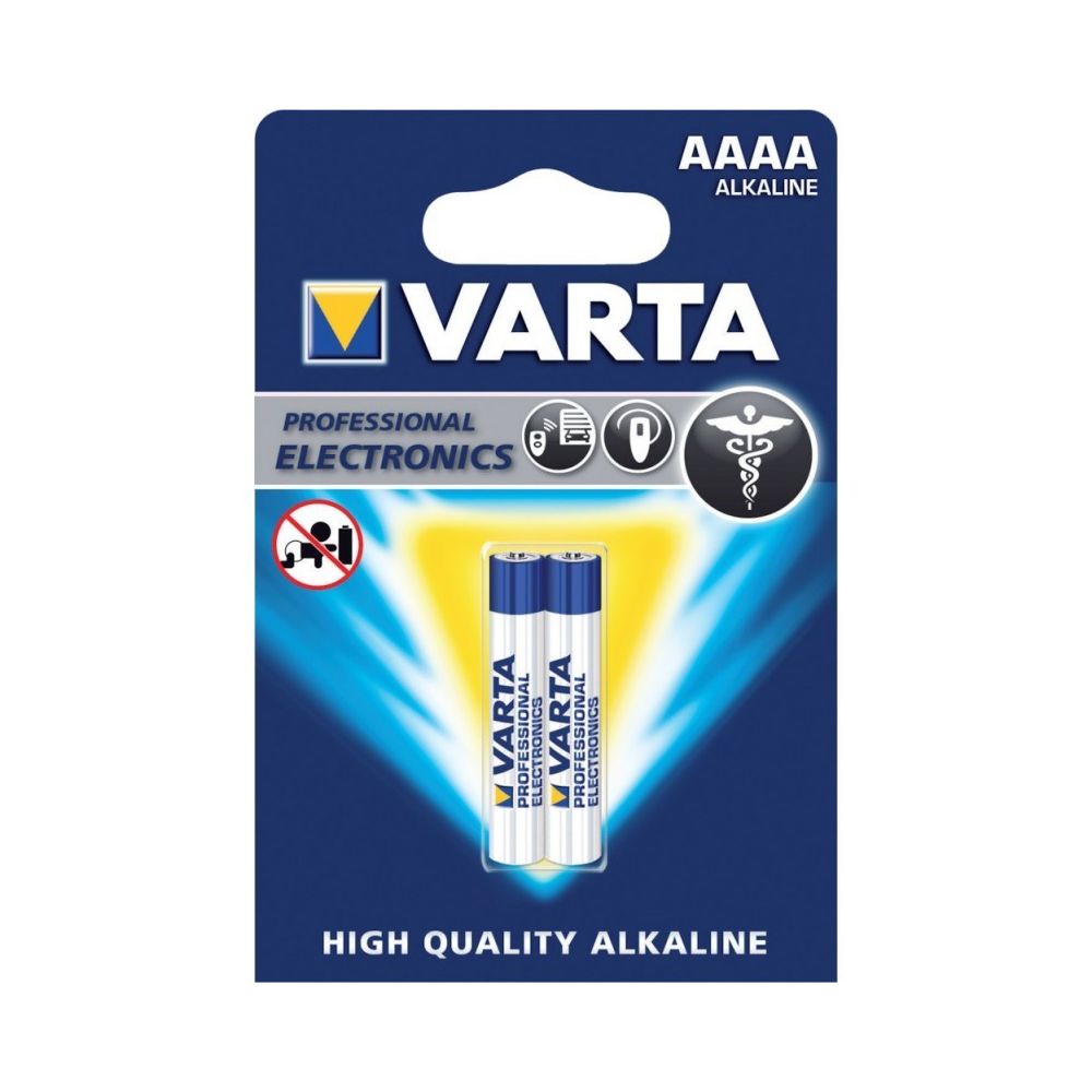 Varta - Lot de 2 piles alcalines AAAA/LR61 - Varta Professsional Electronics - Piles rechargeables