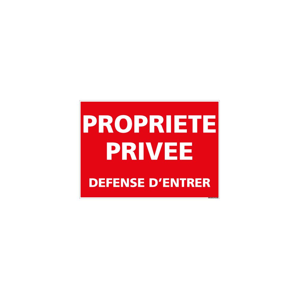 Signaletique Biz - Adhésif Propriété Privée - Défense D'Entrer - Dimensions 420x300 mm - Protection Anti-UV - Extincteur & signalétique