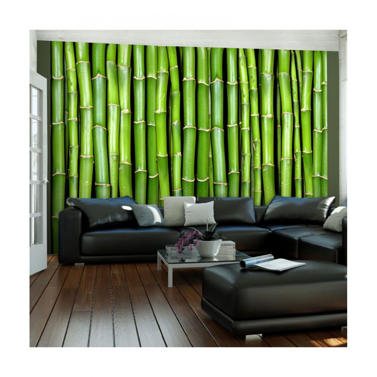 Artgeist - Papier peint - Mur vert bambou 200x154 - Papier peint