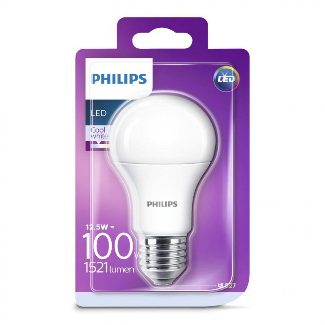 Philips - Ampoule LED 12,5W équiv 100W 1521 lm E27 Blanc froid - Ampoules LED