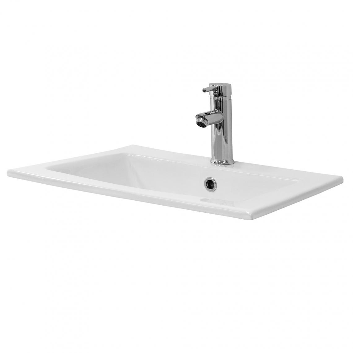 ML-Design - Lavabo en céramique pour salle de bain lavabo á poser rectangulaire 45x22,5x42cm - Lavabo