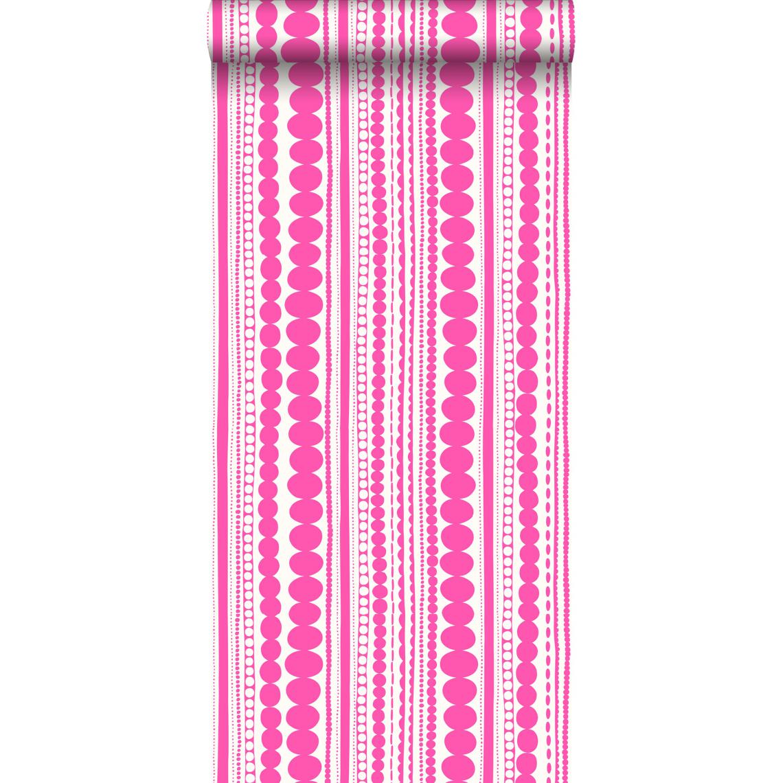 ESTAhome - ESTAhome papier peint perles rose bonbon - 138837 - 0.53 x 10.05 m - Papier peint
