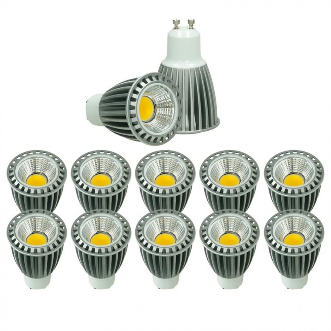 Ecd Germany - ECD Germany 10 x GU10 COB Spot 9W Haute-Puissance Lampe d'économie d'énergie d'environ 552 lumens remplace 60W Lampe halogène 60 degrés angle Blanc Neutre 4000K - Ampoules LED