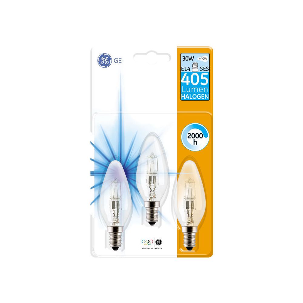 Ge Lighting - Ampoule Halogène flamme E14 - 30 W - Lot de 3 - GE LIGHTING - Ampoules LED