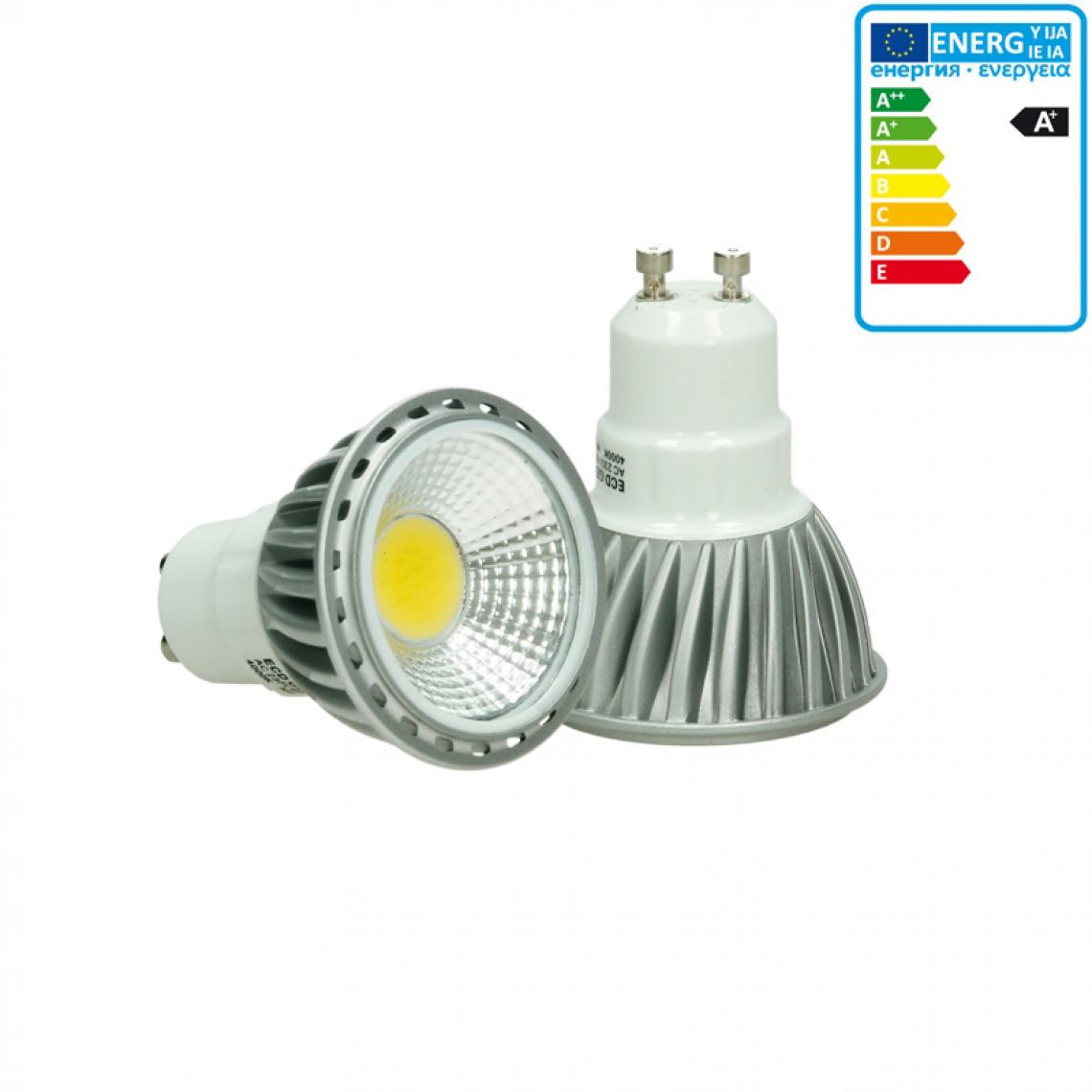 Ecd Germany - ECD Germany LED COB GU10 Spot Lampe Ampoule Blanc Froid 6W Dimmable - Ampoules LED