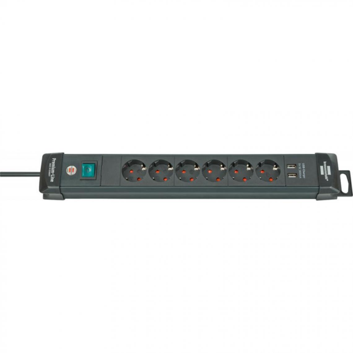 marque generique - Multiprise 6 prises avec USB Premium Line - 3m H05VV-F3G15 Brennenstuhl - Blocs multiprises