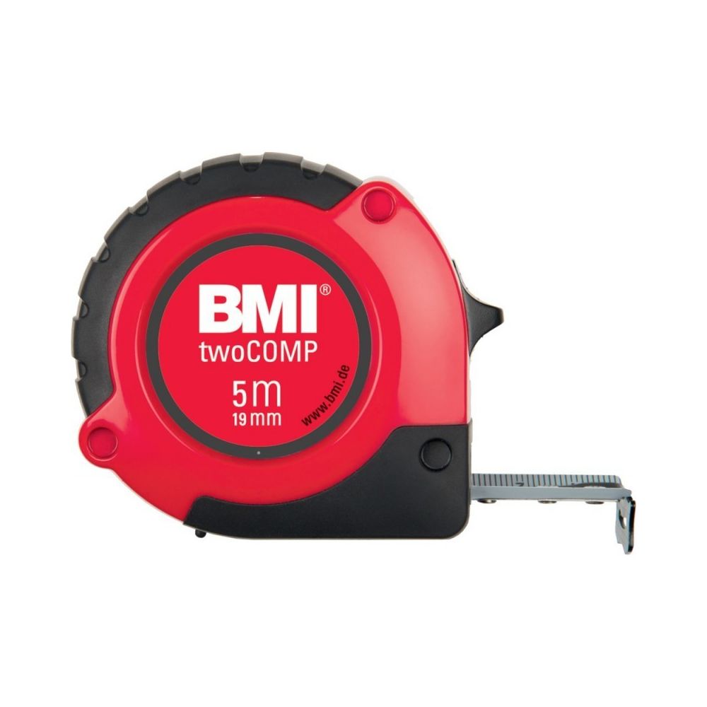 Bmi - Mètre a ruban de poche, Blanc/noir/rouge, 10 m x 25 mm twoCOMP - BMI - Mètres