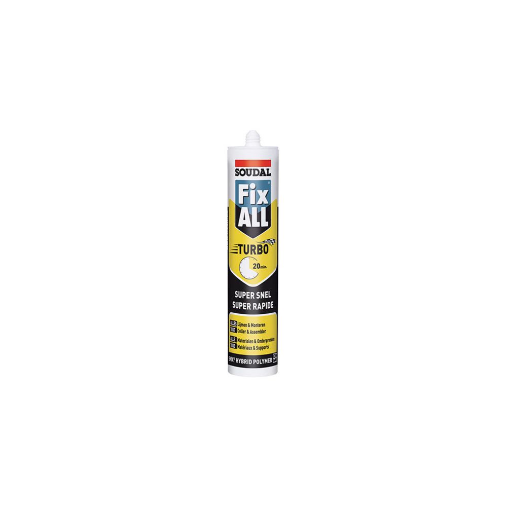 Soudal - Mastic colle Fix All TURBO 290 ML Blanc - 121923 - Soudal - Mastic, silicone, joint