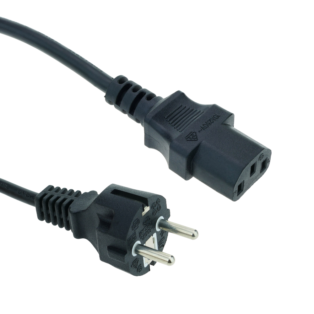 Bematik - Cordon électrique IEC60320 C13 à Schuko male en noir 5m - Fils et câbles électriques