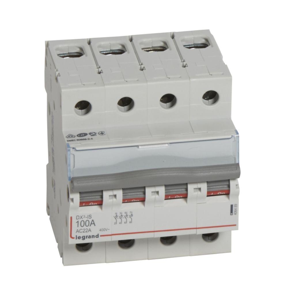 Legrand - interrupteur sectionneur legrand dx3 100a 4 poles - Coupe-circuits et disjoncteurs